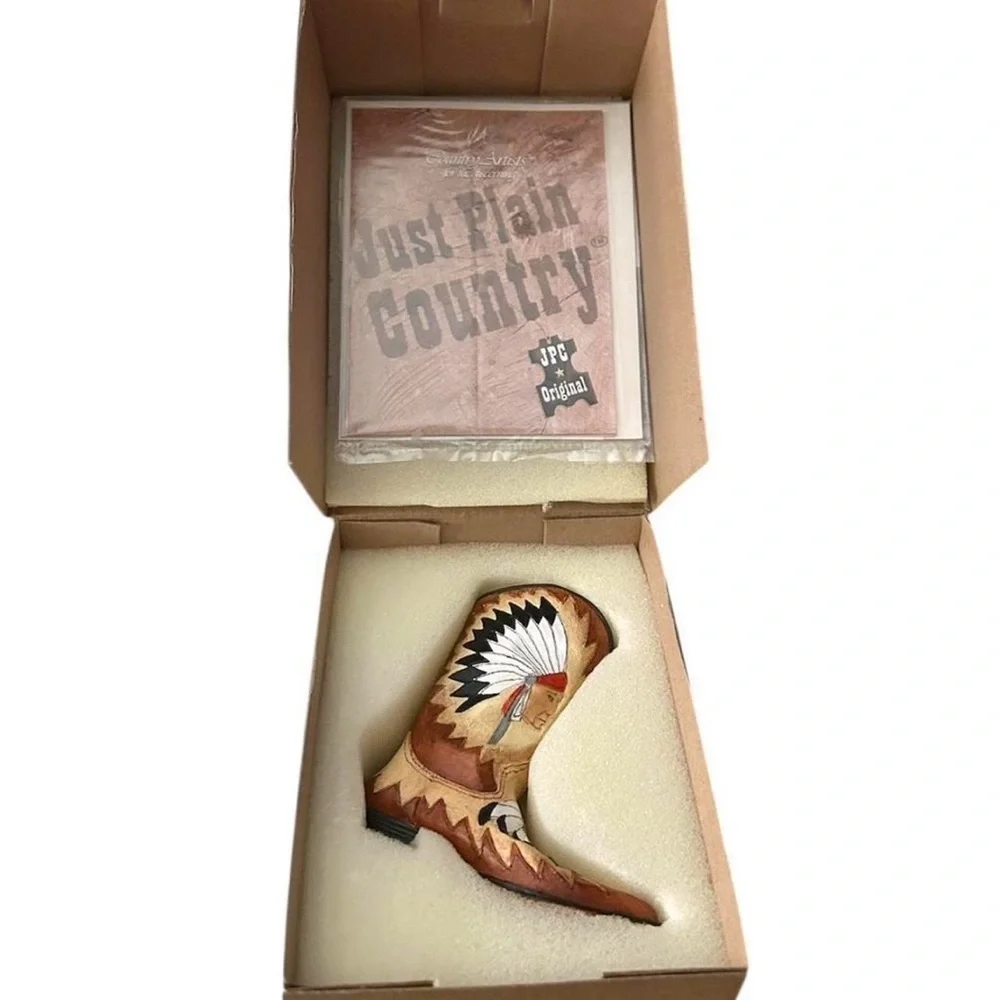 New Just Plain Country “Heritage” Western Cowboy Boot Figurine